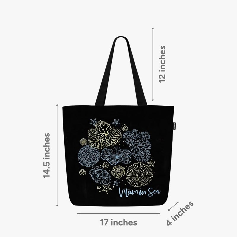 EcoRight Eco Right Aesthetic Canvas Tote Bag for Women Large Zipper Tote Bags with Pocket, Womens Tote Bag for Yoga, Work, Beach - Image 5